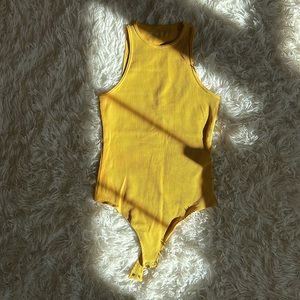 Abercrombie golden yellow body suit NWOT
